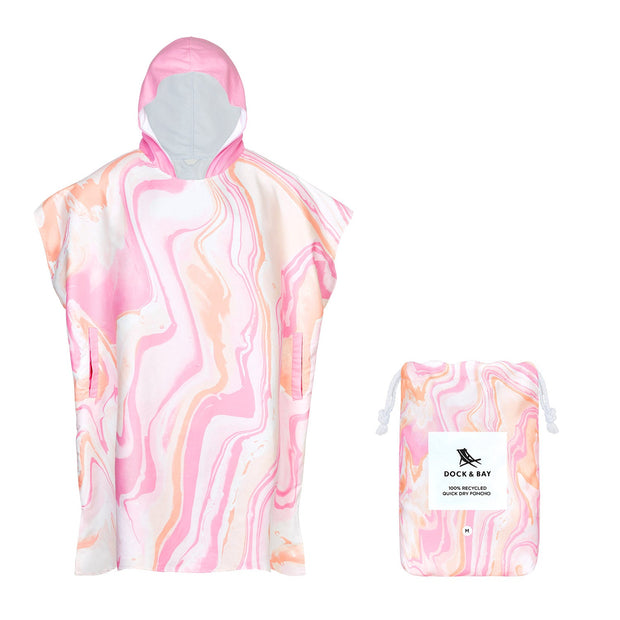Dock & Bay Adult Poncho - Marble - Peach Melba