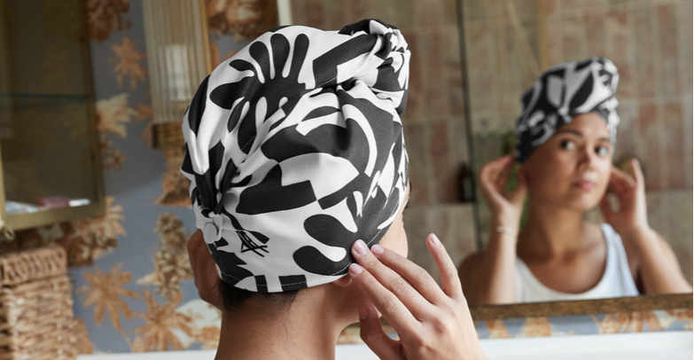 Hair Wrap - Midnight Monochrome